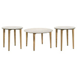 Aldis White and Brown 3-Piece Coffee and End Table Set by Coaster at Eve Furniture