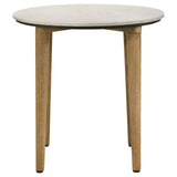 Aldis White and Natural Round Marble Top End Table by Coaster at Eve Furniture
