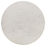 Aldis White and Natural Round Marble Top End Table by Coaster at Eve Furniture