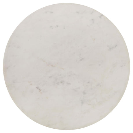 Aldis White and Natural Round Marble Top End Table by Coaster at Eve Furniture