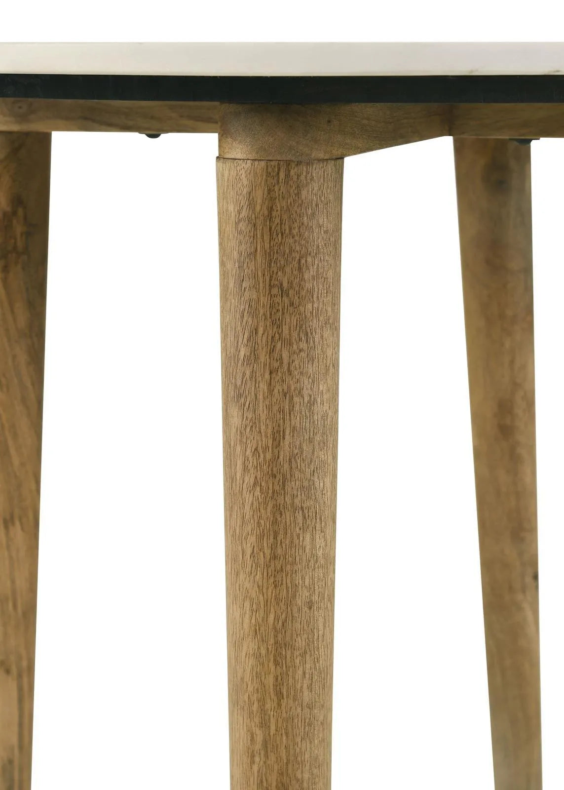 Aldis White and Natural Round Marble Top End Table by Coaster at Eve Furniture