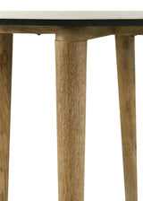 Aldis White and Natural Round Marble Top End Table by Coaster at Eve Furniture
