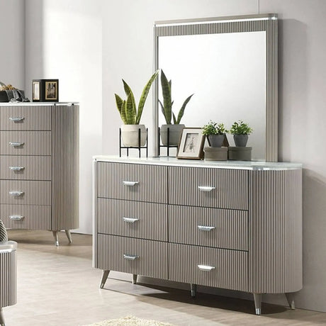Aldridge Light Gray 4-Piece Queen Bedroom Set by Furniture of America at Eve Furniture