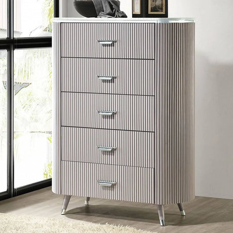 Aldridge Light Gray 5-Piece Queen Bedroom Set by Furniture of America at Eve Furniture