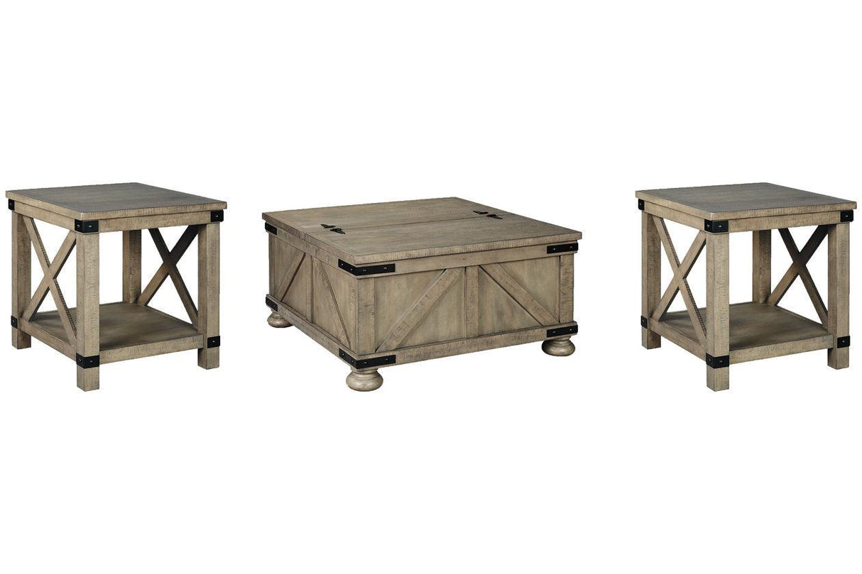 Aldwin Gray Coffee Table and 2 End Tables by Ashley at Eve Furniture