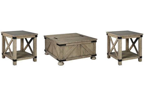 Aldwin Gray Coffee Table and 2 End Tables by Ashley at Eve Furniture