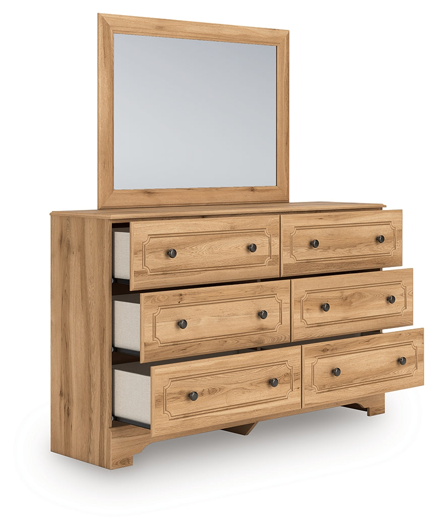 Aleaport Warm Brown Dresser and Mirror by Ashley at Eve Furniture