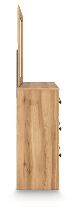 Aleaport Warm Brown Dresser and Mirror by Ashley at Eve Furniture