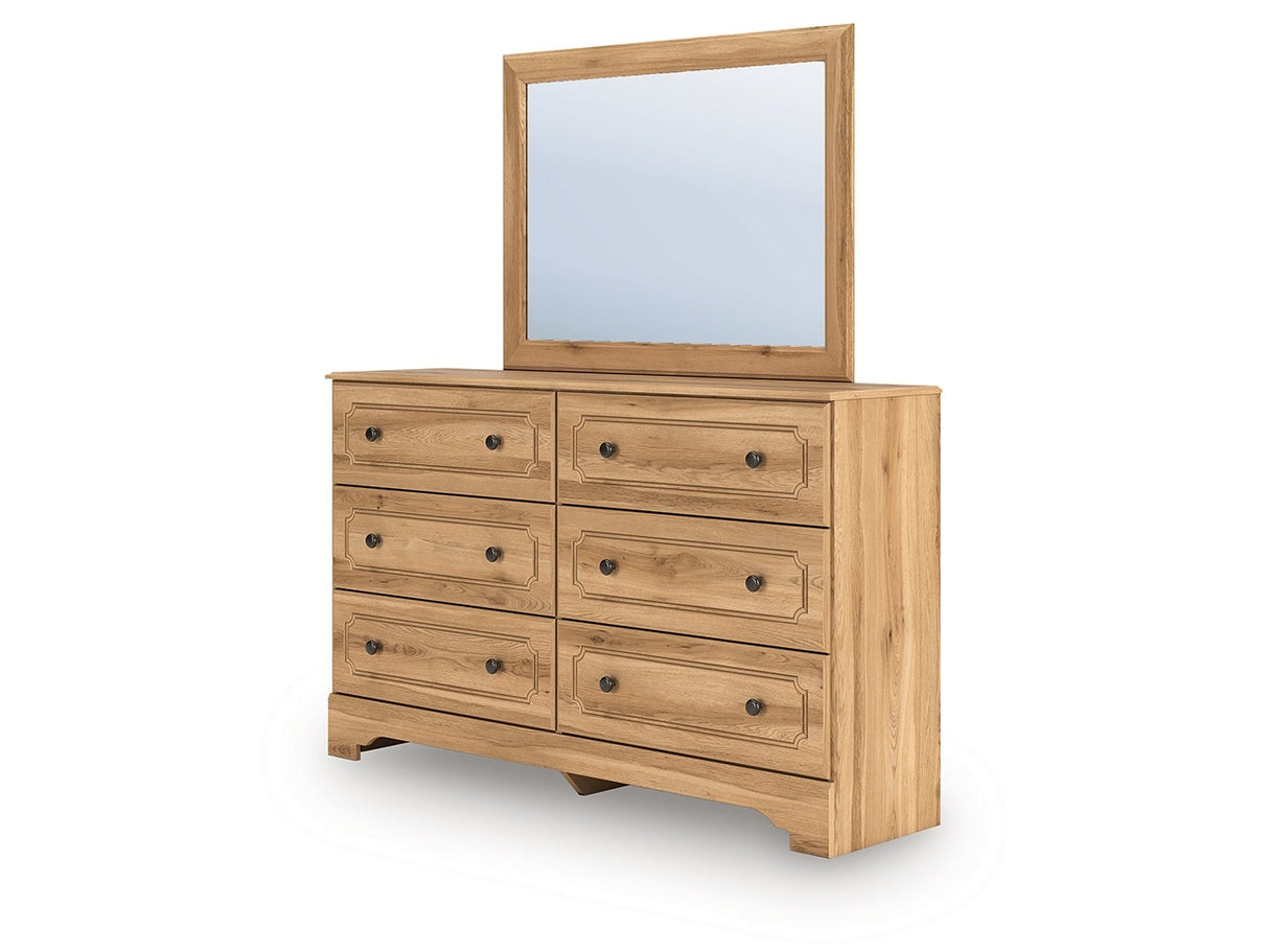Aleaport Warm Brown Dresser and Mirror by Ashley at Eve Furniture
