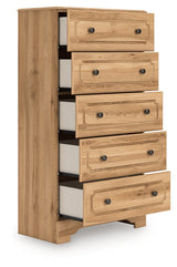 Aleaport Warm Brown Five Drawer Chest by Ashley at Eve Furniture