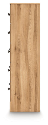 Aleaport Warm Brown Five Drawer Chest by Ashley at Eve Furniture