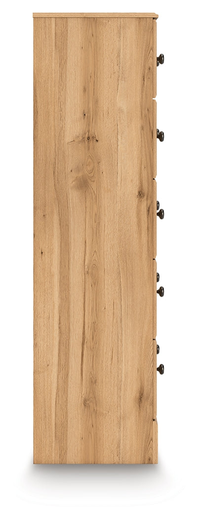 Aleaport Warm Brown Five Drawer Chest by Ashley at Eve Furniture