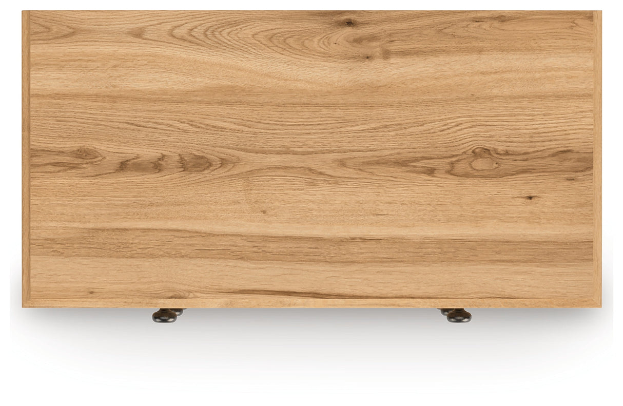 Aleaport Warm Brown Five Drawer Chest by Ashley at Eve Furniture