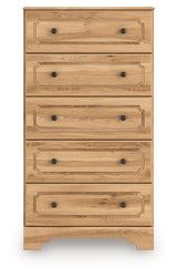 Aleaport Warm Brown Five Drawer Chest by Ashley at Eve Furniture