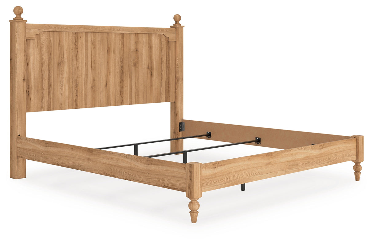 Aleaport Warm Brown King Panel Bed by Ashley at Eve Furniture