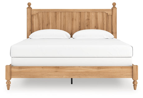 Aleaport Warm Brown King Panel Bed by Ashley at Eve Furniture