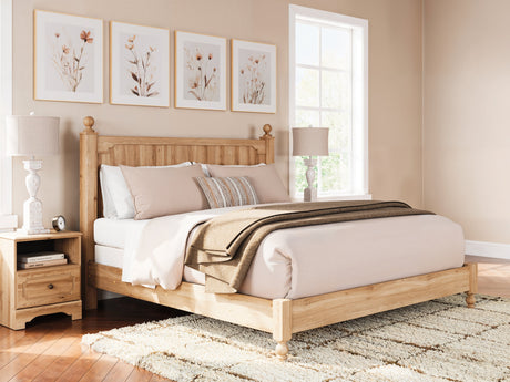 Aleaport Warm Brown King Panel Bed by Ashley at Eve Furniture