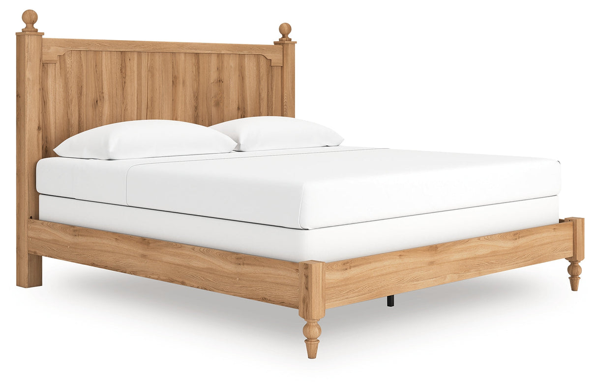 Aleaport Warm Brown King Panel Bed by Ashley at Eve Furniture