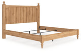 Aleaport Warm Brown King Panel Bed by Ashley at Eve Furniture