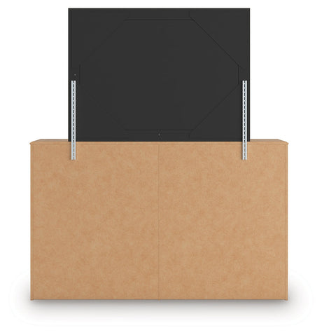 Aleaport Warm Brown King Panel Bed, Dresser, Mirror and Nightstand by Ashley at Eve Furniture