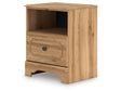 Aleaport Warm Brown One Drawer Nightstand by Ashley at Eve Furniture