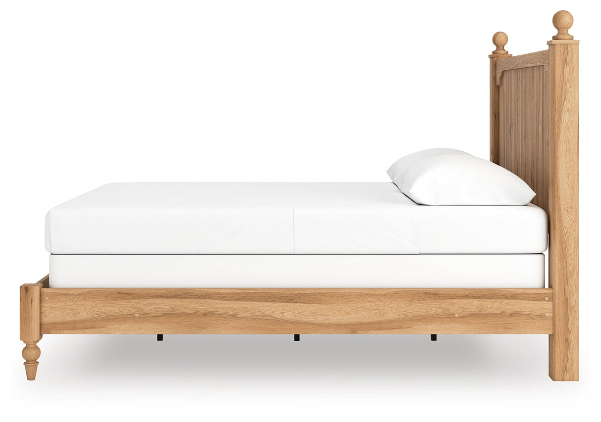 Aleaport Warm Brown Queen Panel Bed by Ashley at Eve Furniture
