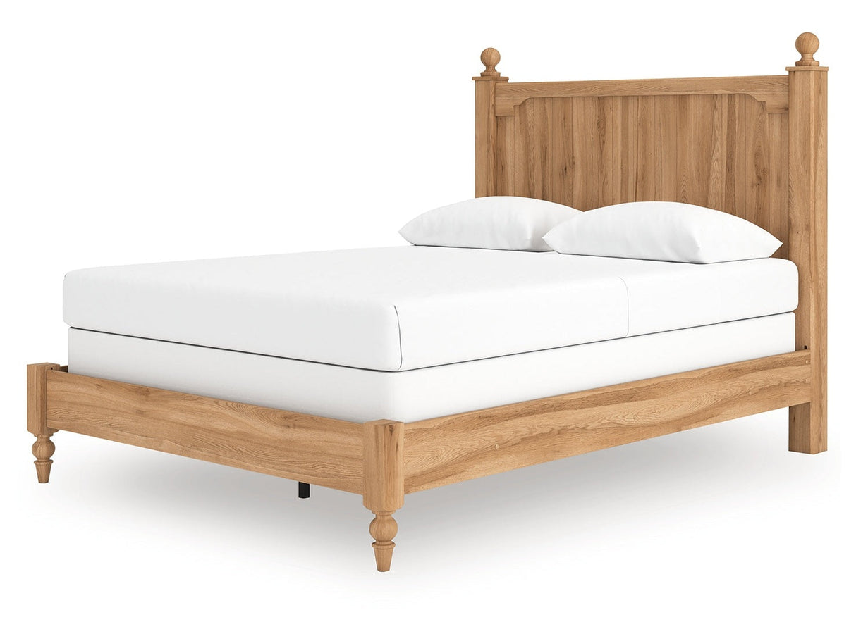 Aleaport Warm Brown Queen Panel Bed by Ashley at Eve Furniture