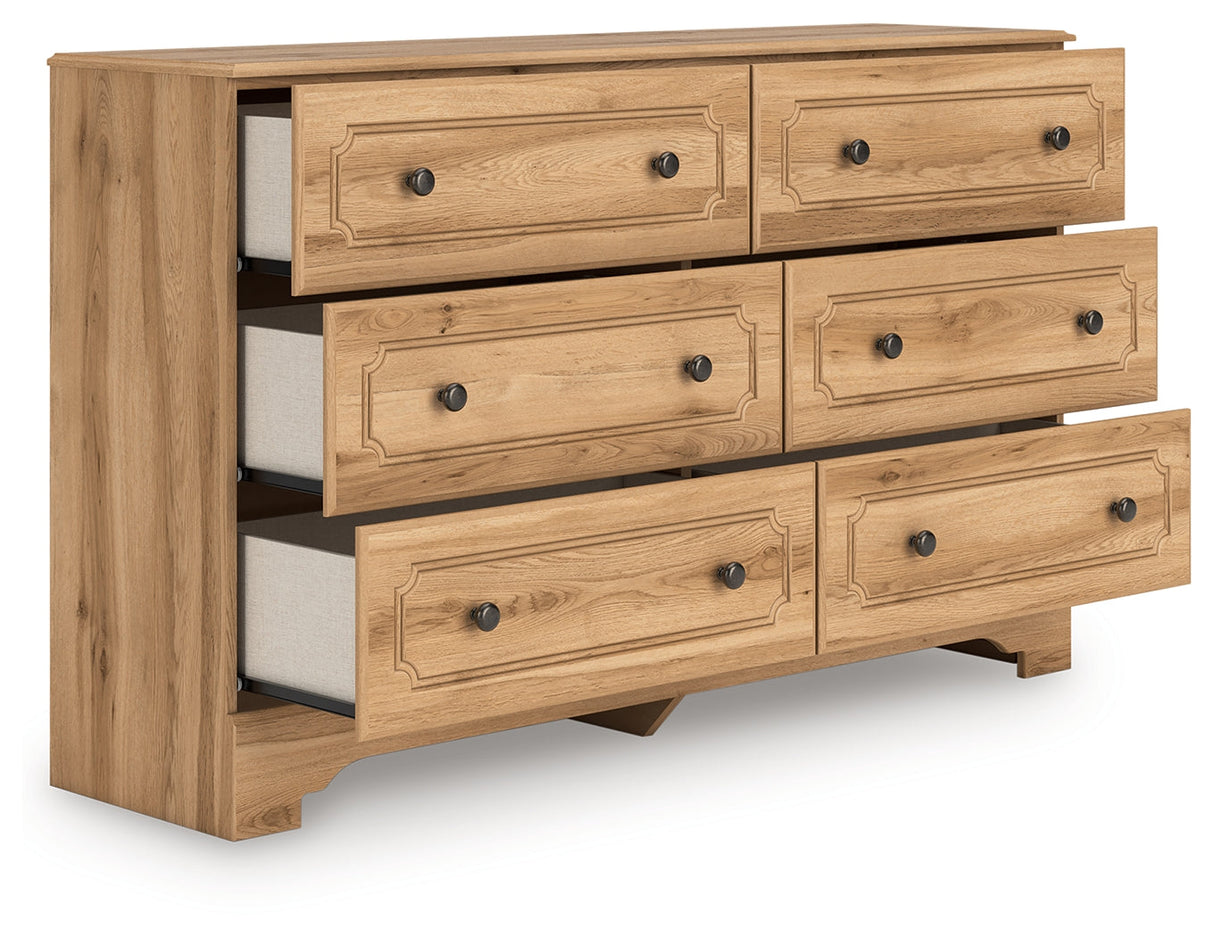 Aleaport Warm Brown Six Drawer Dresser by Ashley at Eve Furniture