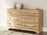 Aleaport Warm Brown Six Drawer Dresser by Ashley at Eve Furniture