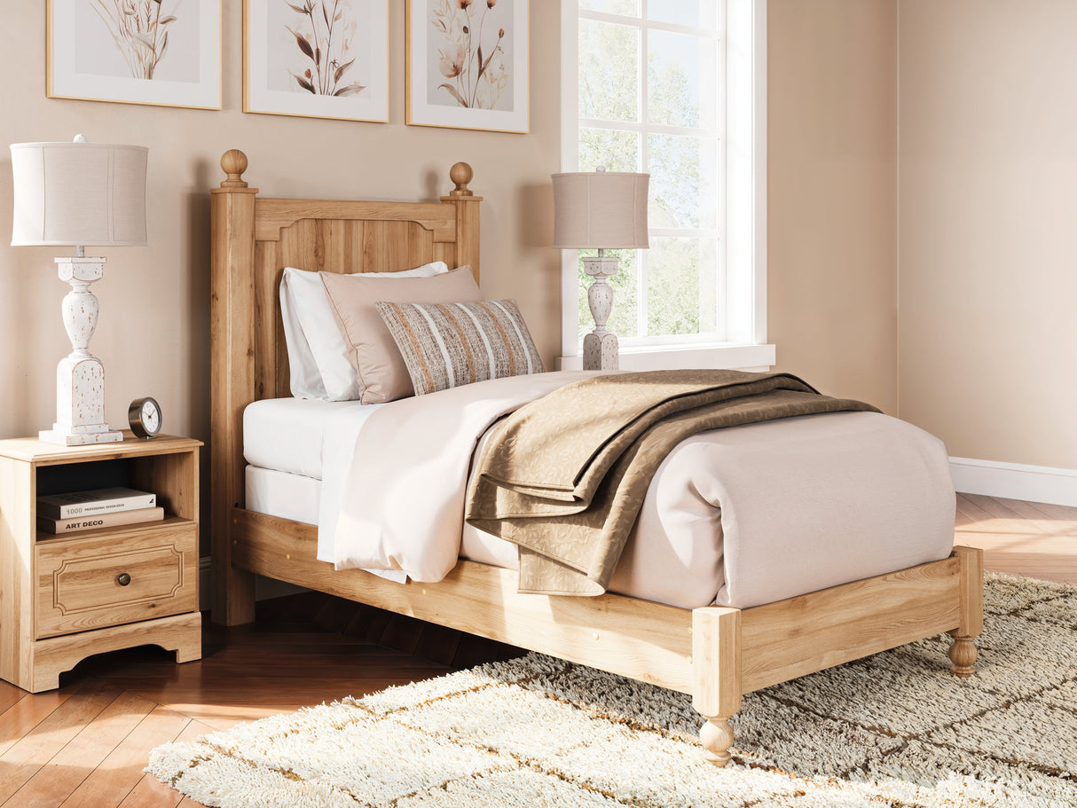 Aleaport Warm Brown Twin Panel Bed by Ashley at Eve Furniture