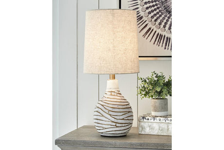 Aleela White/Gold Finish Table Lamp by Ashley at Eve Furniture