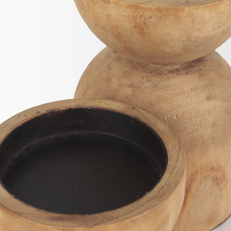 Aleena Wooden Candle Holder (Set of 2) by Mercana at Eve Furniture