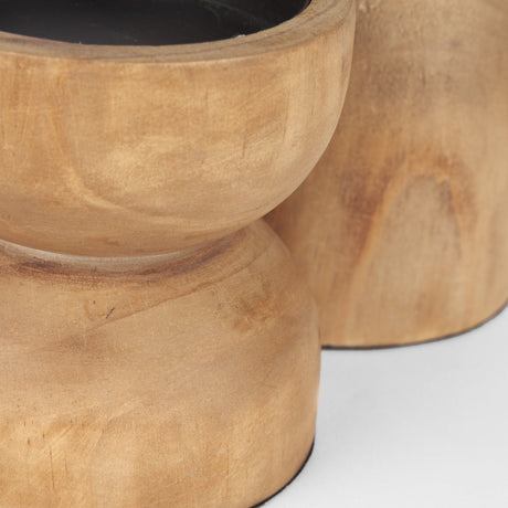 Aleena Wooden Candle Holder (Set of 2) by Mercana at Eve Furniture