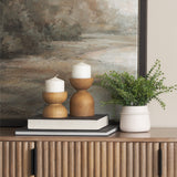 Aleena Wooden Candle Holder (Set of 2) by Mercana at Eve Furniture