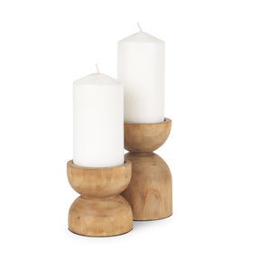 Aleena Wooden Candle Holder (Set of 2) by Mercana at Eve Furniture