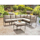 Aleisha Gray/Beige Outdoor Patio Ottoman by Furniture of America at Eve Furniture