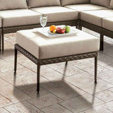 Aleisha Gray/Beige Outdoor Patio Ottoman by Furniture of America at Eve Furniture