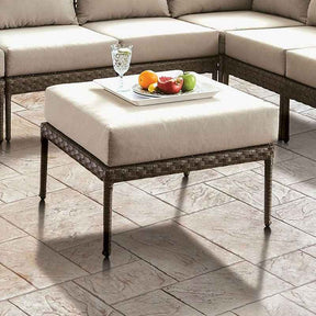 Aleisha Gray/Beige Outdoor Patio Ottoman by Furniture of America at Eve Furniture