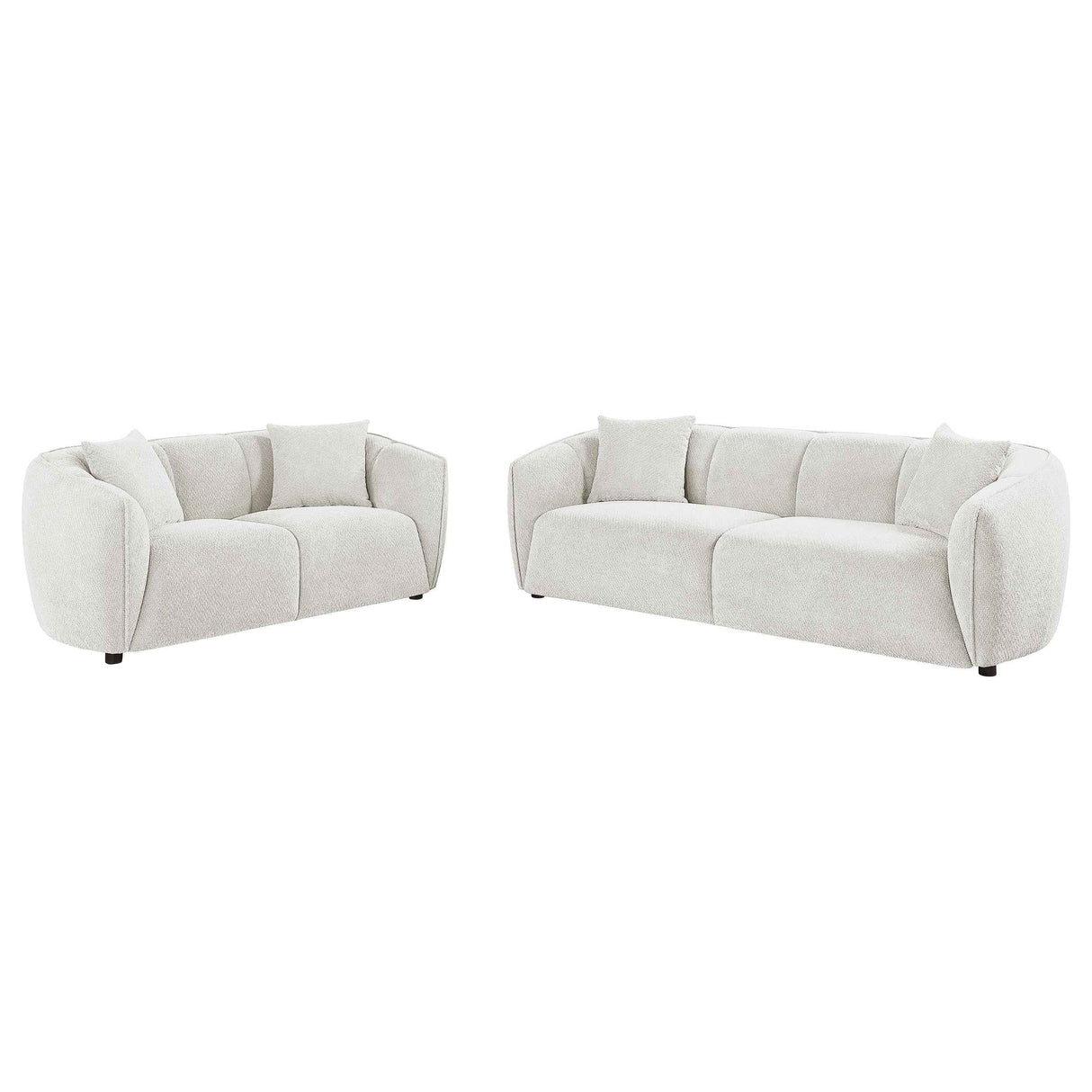 Aleisha Ivory 2-piece Chenille Upholstered Sofa Set by Coaster at Eve Furniture
