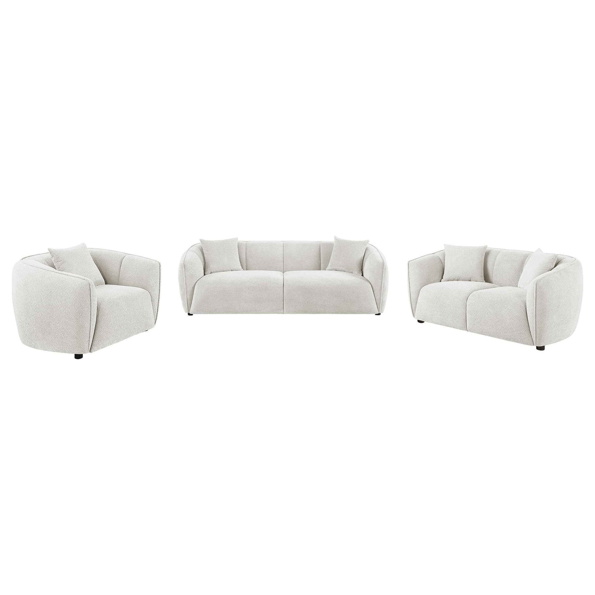 Aleisha Ivory 3-piece Chenille Upholstered Sofa Set by Coaster at Eve Furniture