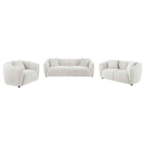 Aleisha Ivory 3-piece Chenille Upholstered Sofa Set by Coaster at Eve Furniture
