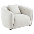 Aleisha Ivory Chenille Upholstered Accent Chair by Coaster at Eve Furniture