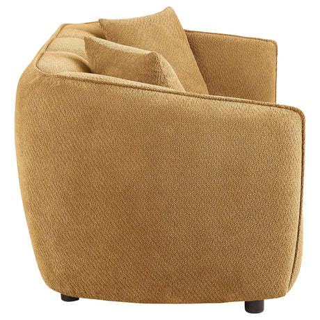 Aleisha Mustard Yellow Chenille Upholstered Loveseat by Coaster at Eve Furniture