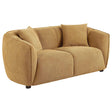 Aleisha Mustard Yellow Chenille Upholstered Loveseat by Coaster at Eve Furniture