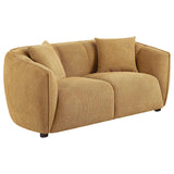 Aleisha Mustard Yellow Chenille Upholstered Loveseat by Coaster at Eve Furniture