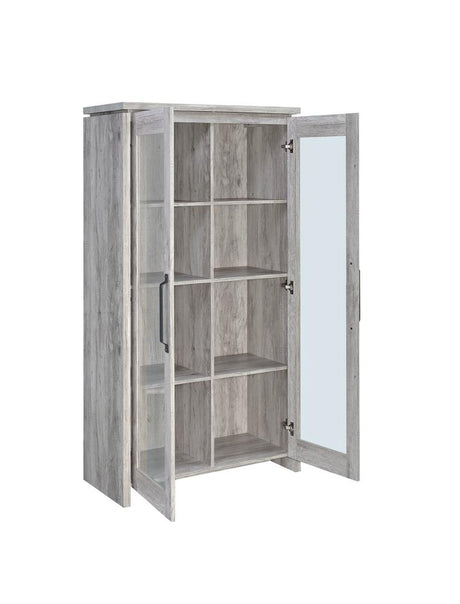 Alejo Gray Driftwood 2-Door Tall Cabinet