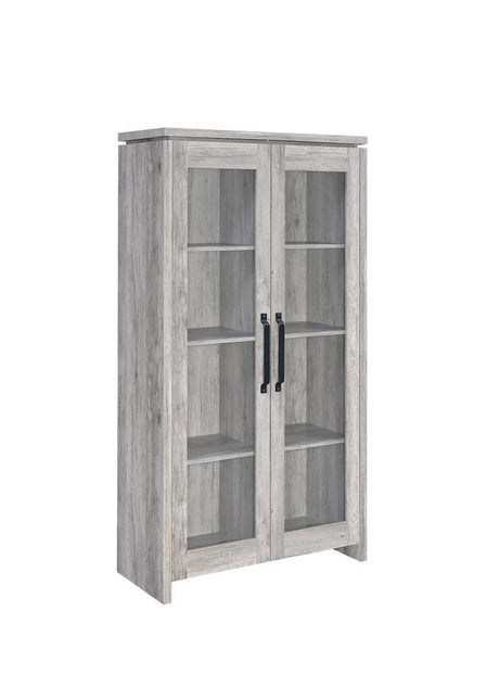 Alejo Gray Driftwood 2-Door Tall Cabinet by Coaster at Eve Furniture