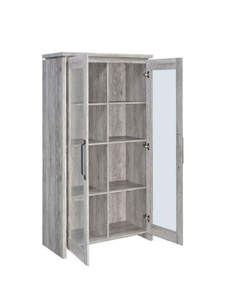 Alejo Gray Driftwood 2-Door Tall Cabinet by Coaster at Eve Furniture