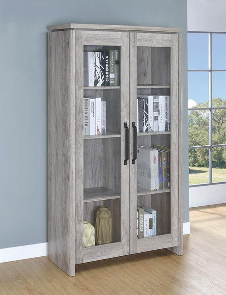 Alejo Gray Driftwood 2-Door Tall Cabinet by Coaster at Eve Furniture