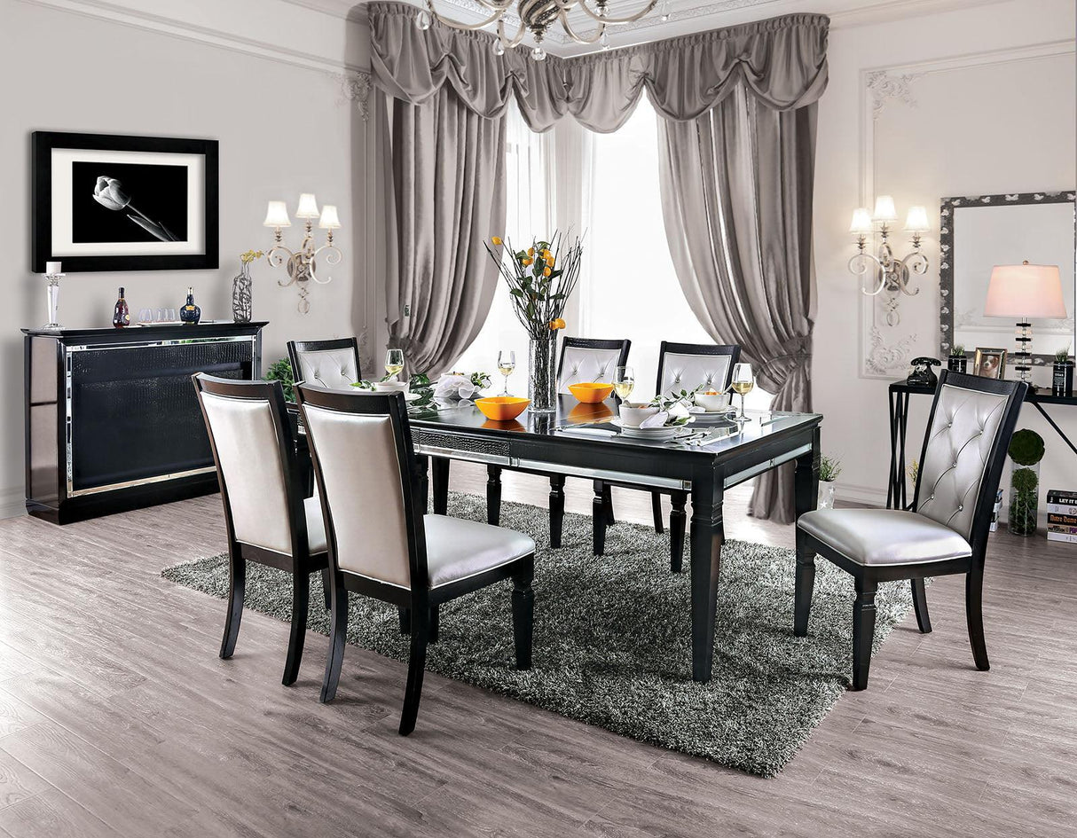 Alena Black/Silver Dining Table by Furniture of America at Eve Furniture
